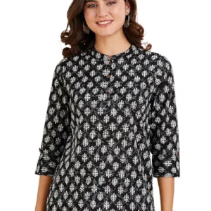 Myx Women’s Printed Regular Cotton Short Kurti