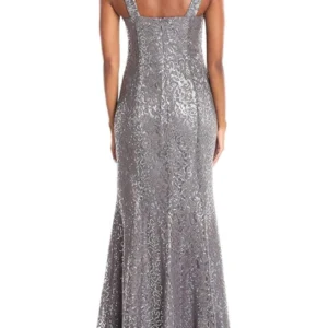 Lauren Ralph Lauren Women’s Formal Evening Long Dress Grey (8)