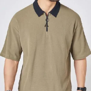 Swan White Plain Oversized Polo T-shirt