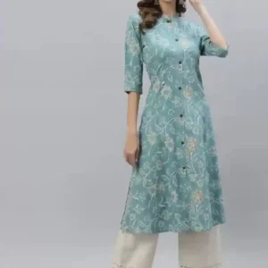 Stylum Women’s Floral Print Rayon A-Line Kurta